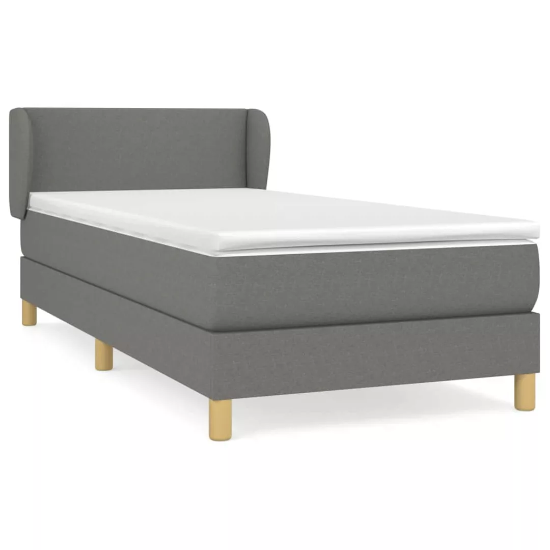 Vidaxl Boxspringbett Mit Matratze Dunkelgrau 90x200 Cm Stoff günstig online kaufen
