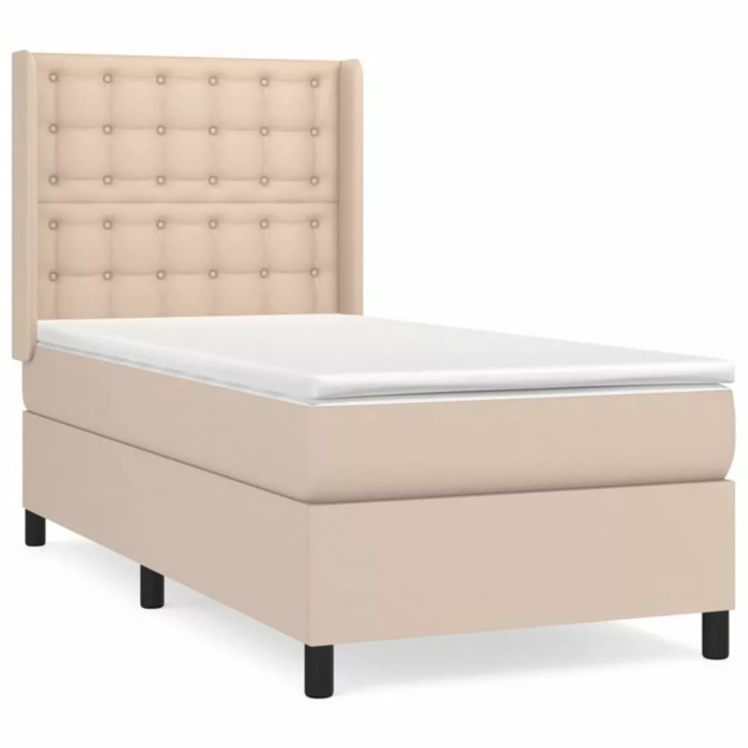 vidaXL Boxspringbett Bett Boxspringbett Kunstleder komplett mit Matratze & günstig online kaufen