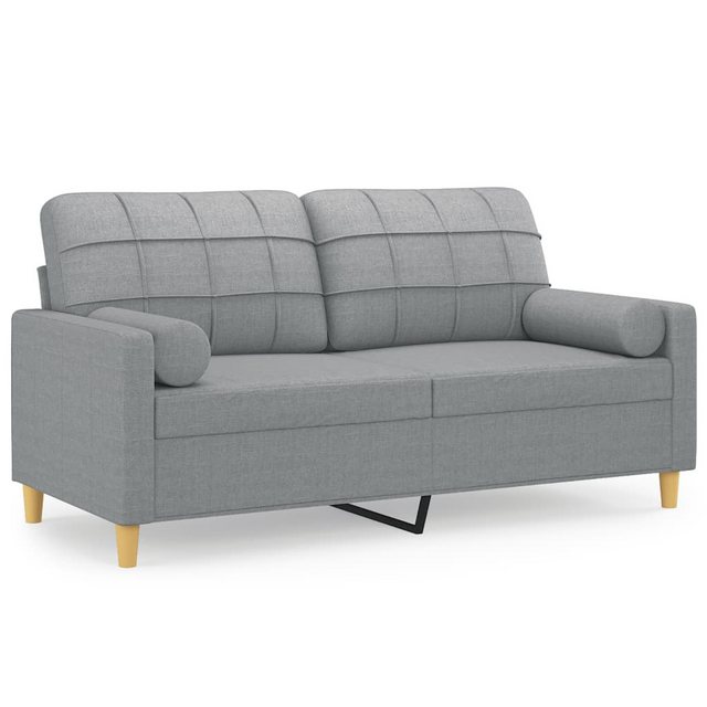 vidaXL Sofa 2-Sitzer-Sofa mit Zierkissen Weinrot 140 cm Stoff günstig online kaufen