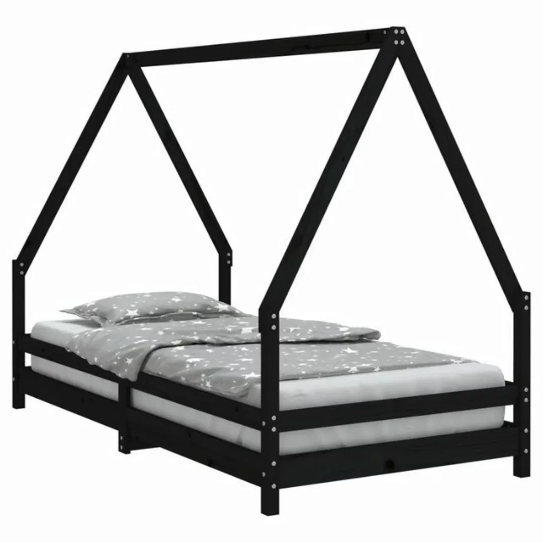 vidaXL Kinderbett, Jugendbett Schwarz 90x190 cm Massivholz Kiefer günstig online kaufen