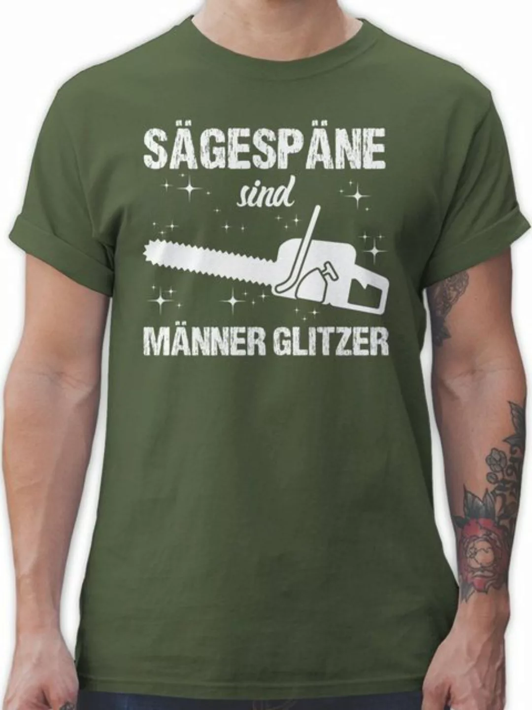 Shirtracer T-Shirt Sägespäne sind Männer Glitzer - weiß Herren & Männer Ges günstig online kaufen