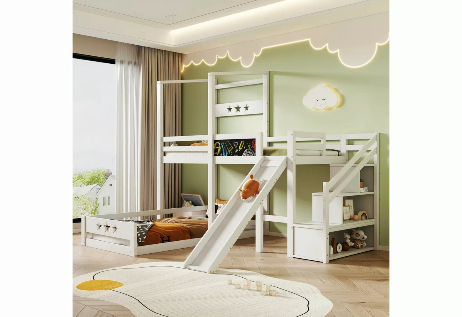 BlingBin Etagenbett Kinderbett (1-St., Holzbett für Kinder 2x Lattenrost mi günstig online kaufen