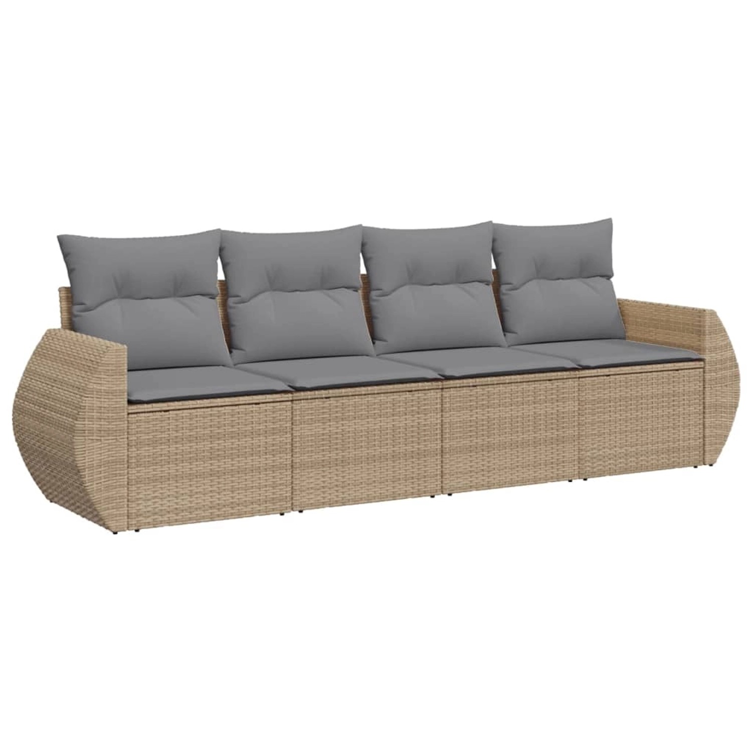 vidaXL 4-tlg Garten-Sofagarnitur mit Kissen Beige Poly Rattan Modell 42 günstig online kaufen