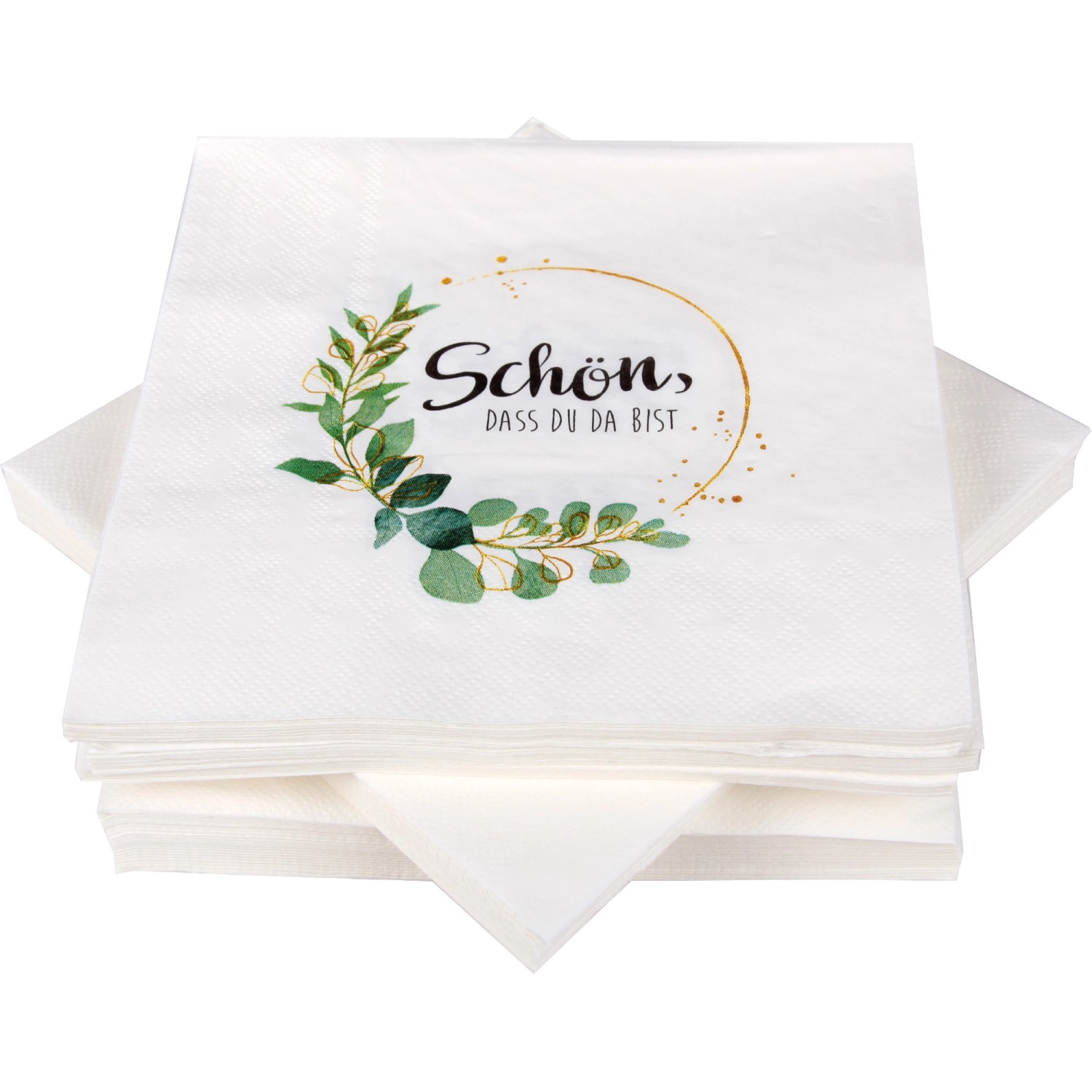 Bestlivings Servietten 33 x 33 cm Schön Das Du Da Bist 3 Lagig 80er Pack günstig online kaufen