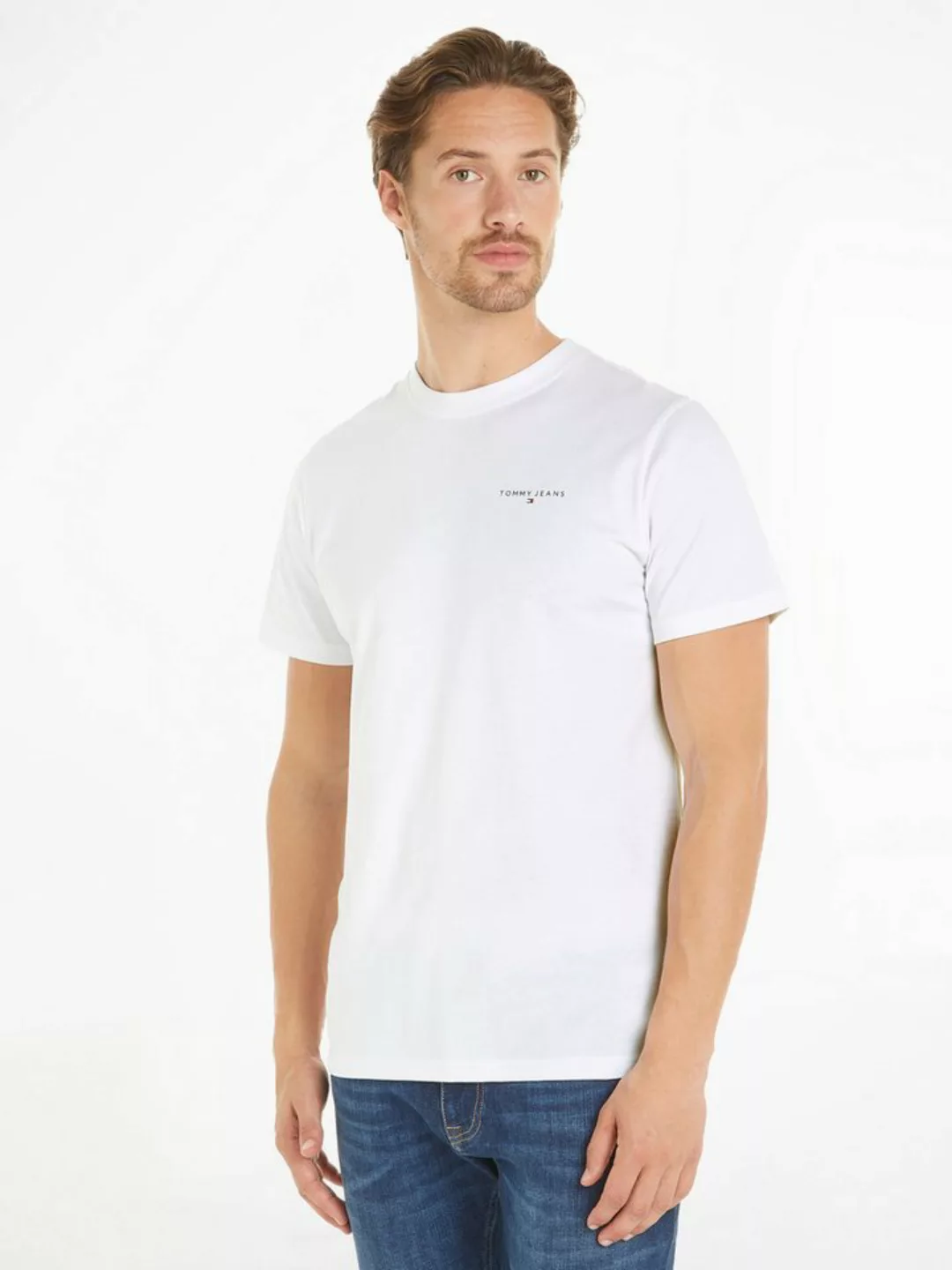 Tommy Jeans T-Shirt TJM SLIM LINEAR CHEST TEE EXT mit Logoschriftzug günstig online kaufen