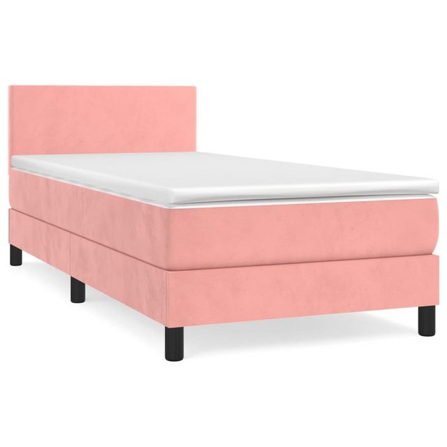 Vidaxl Boxspringbett Mit Matratze Rosa 100x200 Cm Samt günstig online kaufen