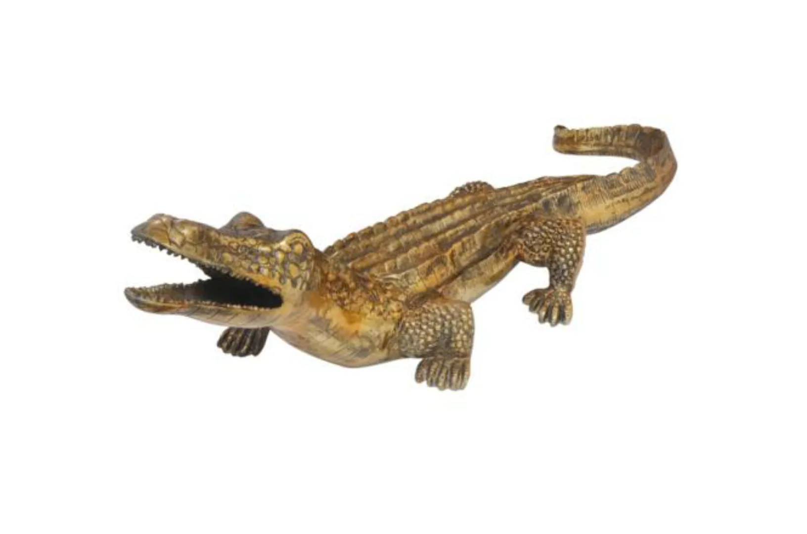 Deko-Figur Aligator 2 Antik Gold günstig online kaufen