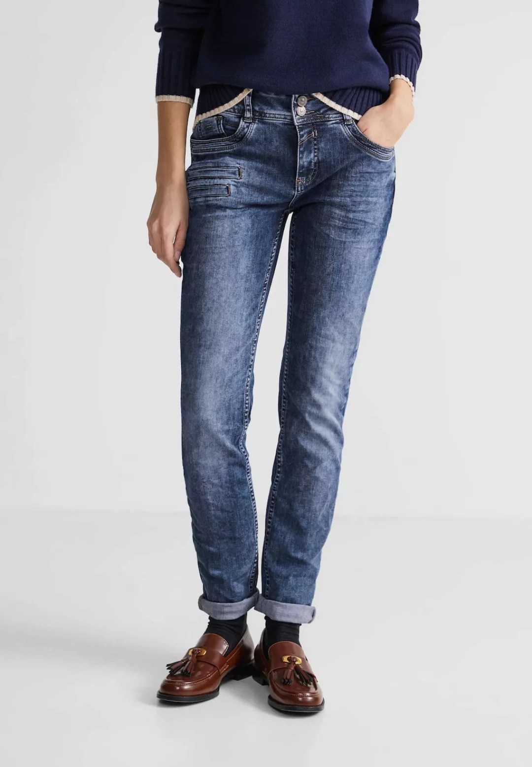 STREET ONE Slim-fit-Jeans mit dekorativen Taschen vorne günstig online kaufen