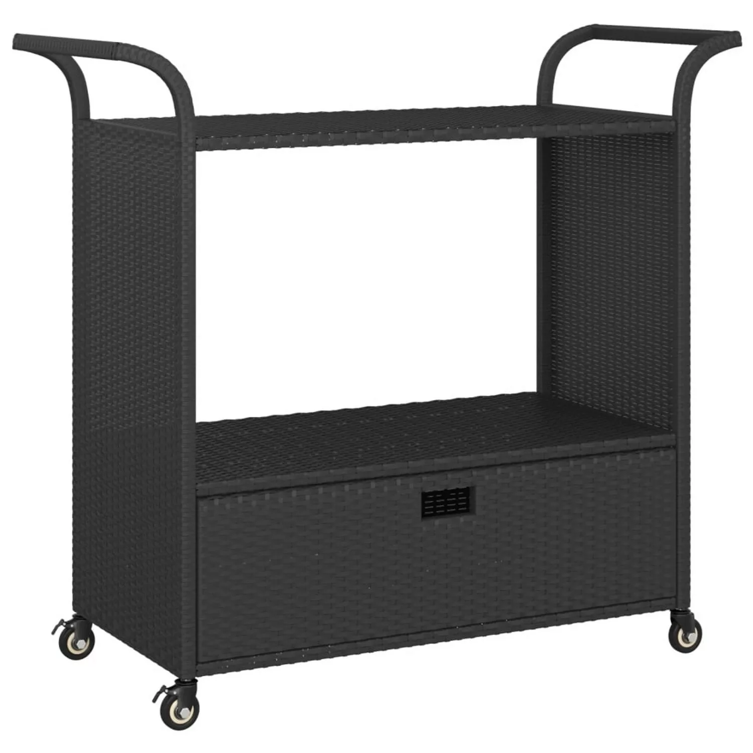 Barwagen Mit Schublade Schwarz 100x45x97 Cm Poly Rattan günstig online kaufen