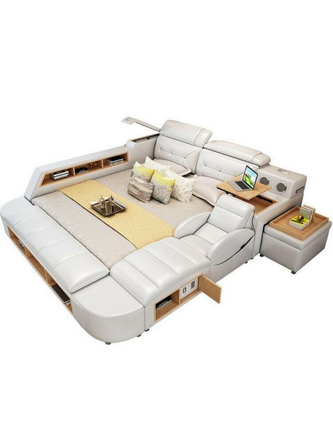 JVmoebel Bett Multifunktion 180x200 Leder Bettgestell Design Leder Bett Bet günstig online kaufen