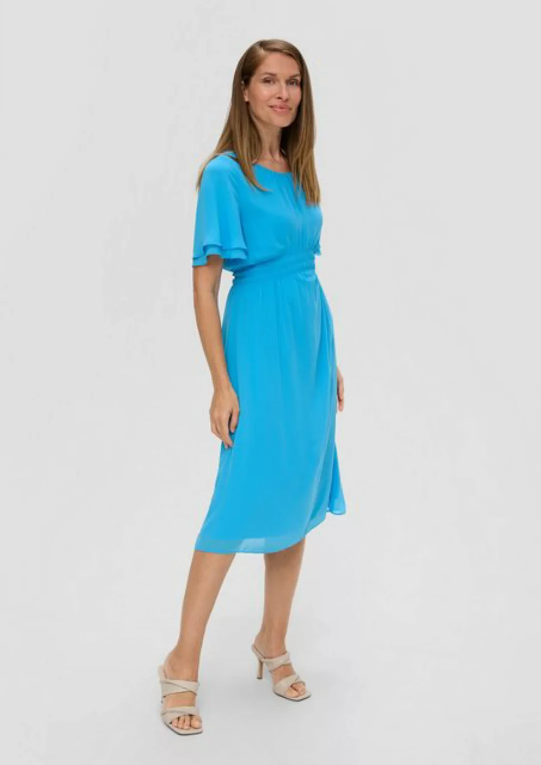 s.Oliver BLACK LABEL Minikleid Chiffon-Kleid mit elastischem Bund Raffung günstig online kaufen