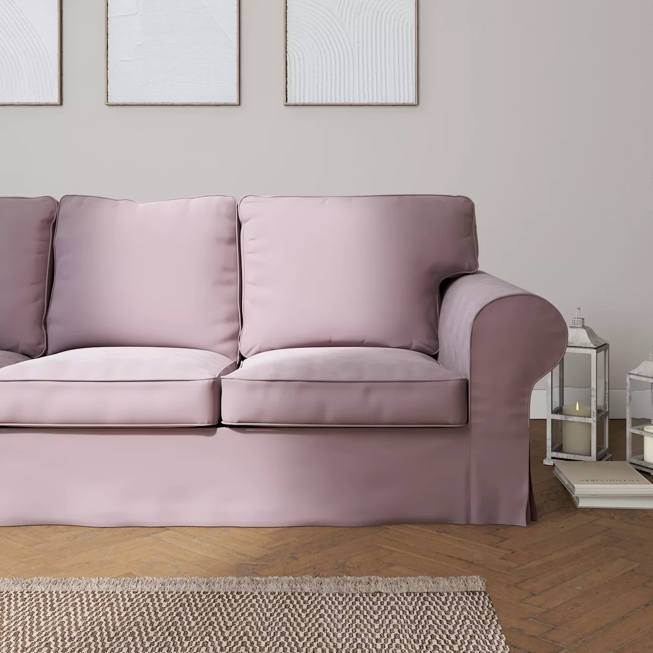 Bezug für Ektorp 3-Sitzer Sofa nicht ausklappbar, rosa, Sofabezug für Ektor günstig online kaufen