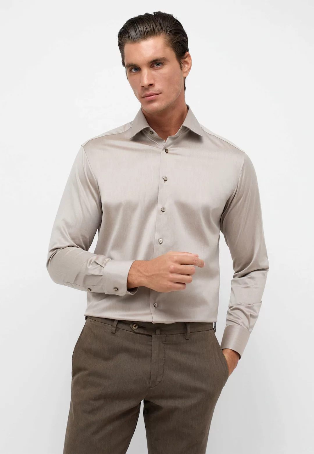 Eterna Langarmhemd - Hemd - Slim Fit - bügelfrei - Stretch - Businesshemd b günstig online kaufen
