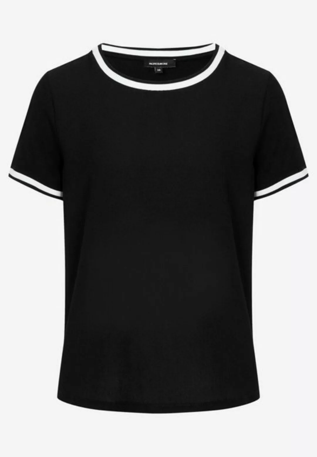 Blusenshirt mit Kontrastabschlüssen, schwarz/weiß, Frühjahrs-Kollektion günstig online kaufen