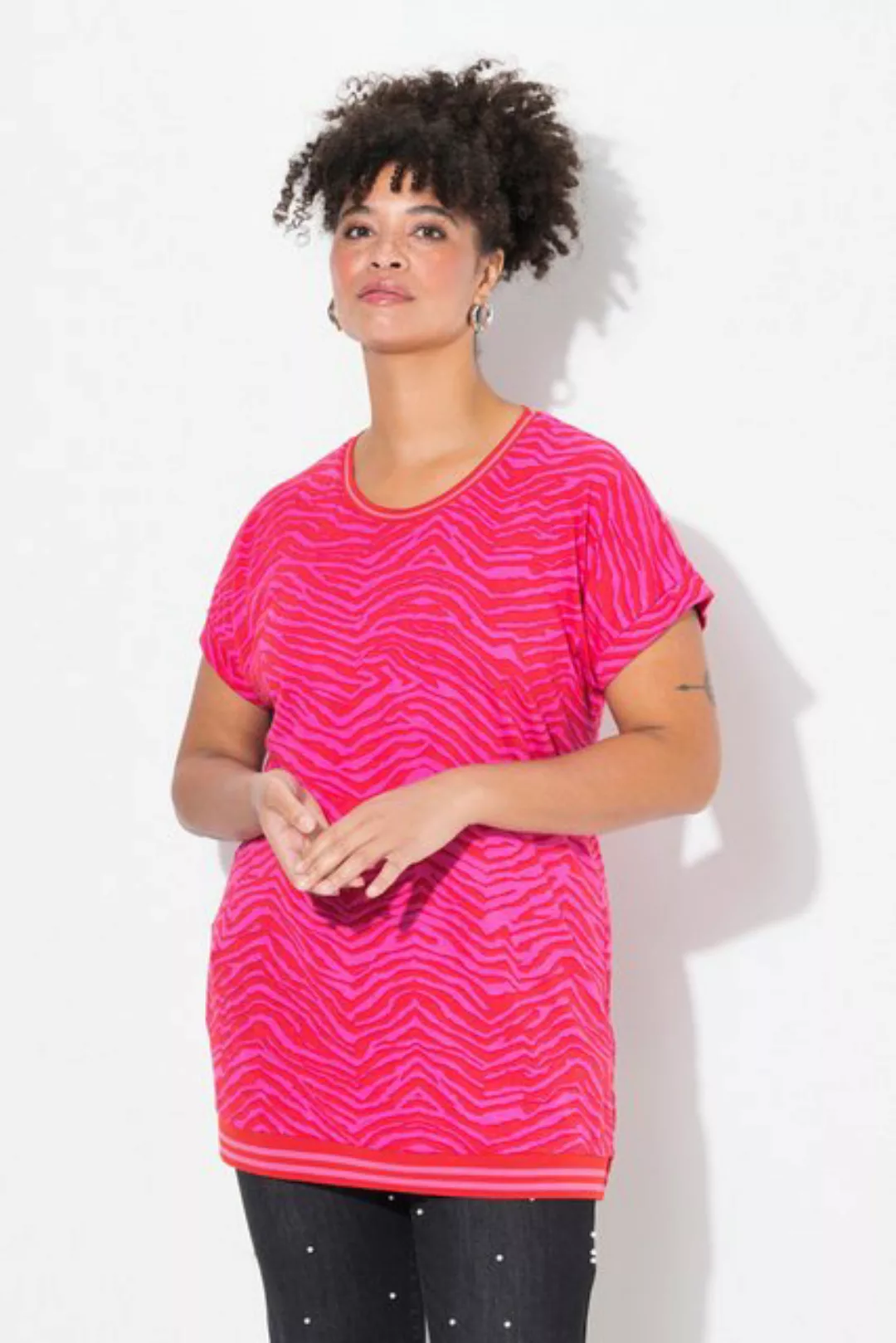 MIAMODA T-Shirt T-Shirt oversized Zebra Rundhals günstig online kaufen