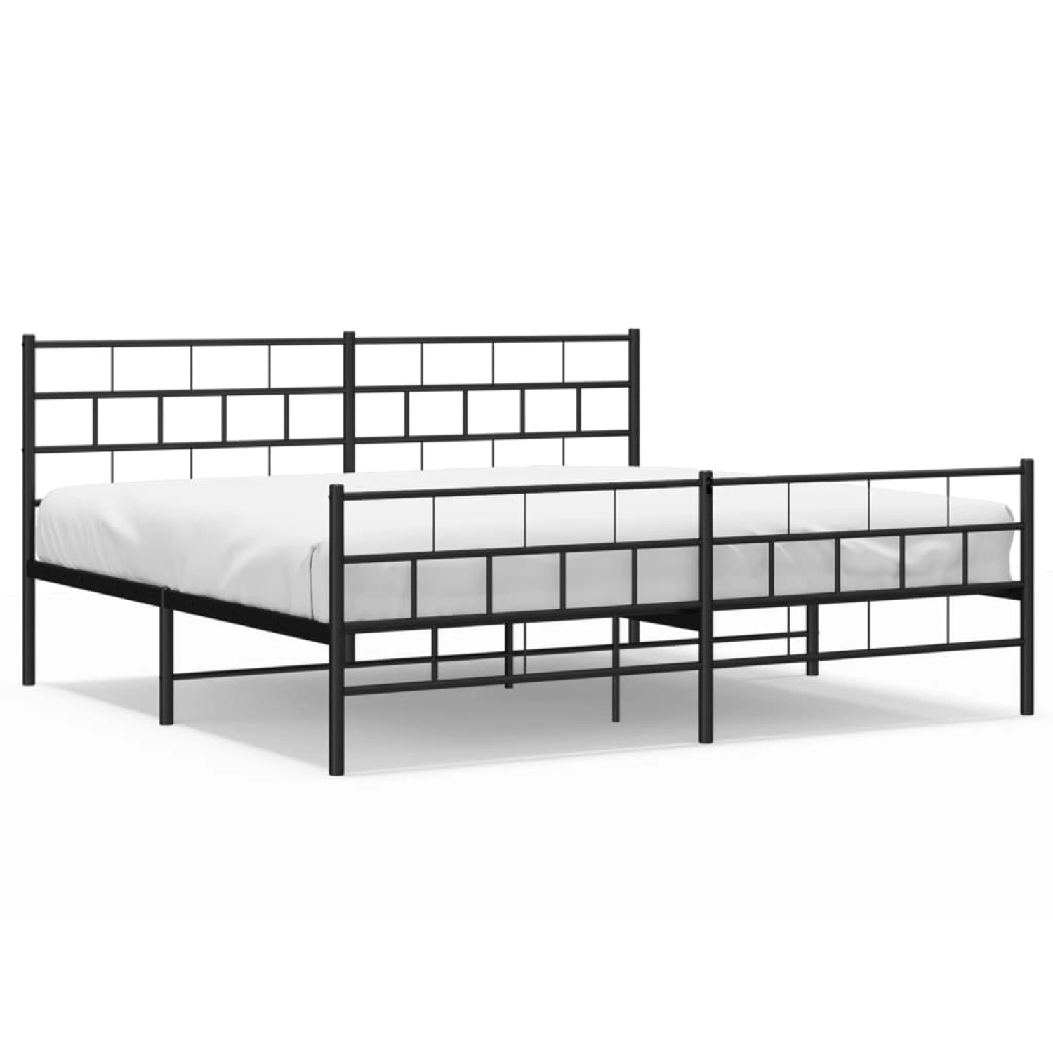 vidaXL Bettgestell mit Kopf- und Fußteil Metall Schwarz 193x203 cm Modell 1 günstig online kaufen