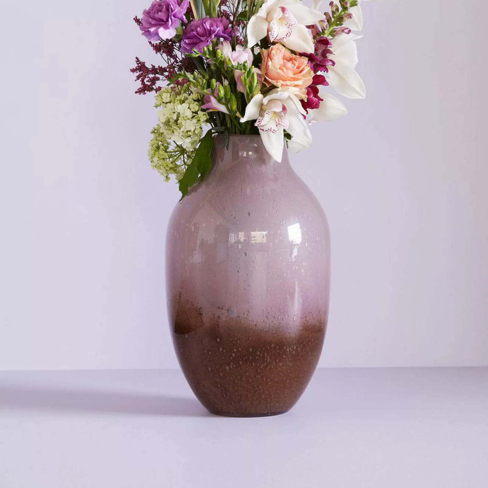 HÜBSCH Vase Posy, Glas, rotbraun/altrosa, Höhe 37 cm günstig online kaufen