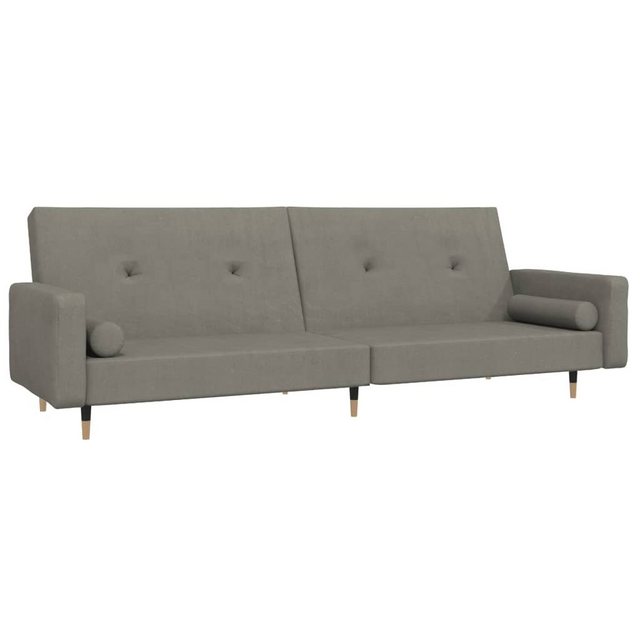 vidaXL Sofa Schlafsofa 2-Sitzer mit 2 Kissen Hellgrau Samt günstig online kaufen