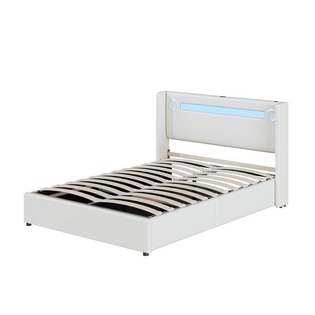 Gotagee Polsterbett Einzelbett Jugendbett Doppelbett PU Leder LED Lichtleis günstig online kaufen