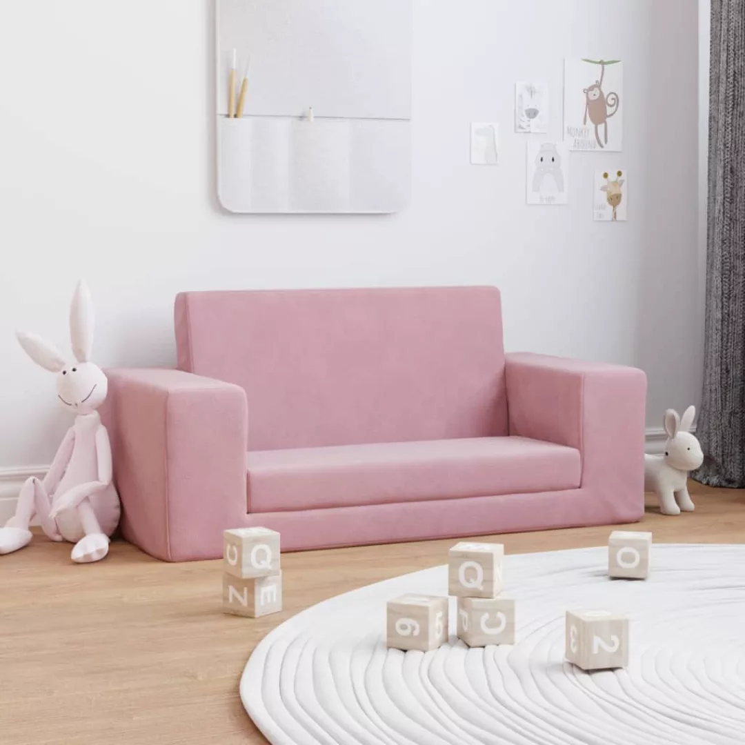 Vidaxl Kindersofa 2-sitzer Rosa Weich Plüsch günstig online kaufen