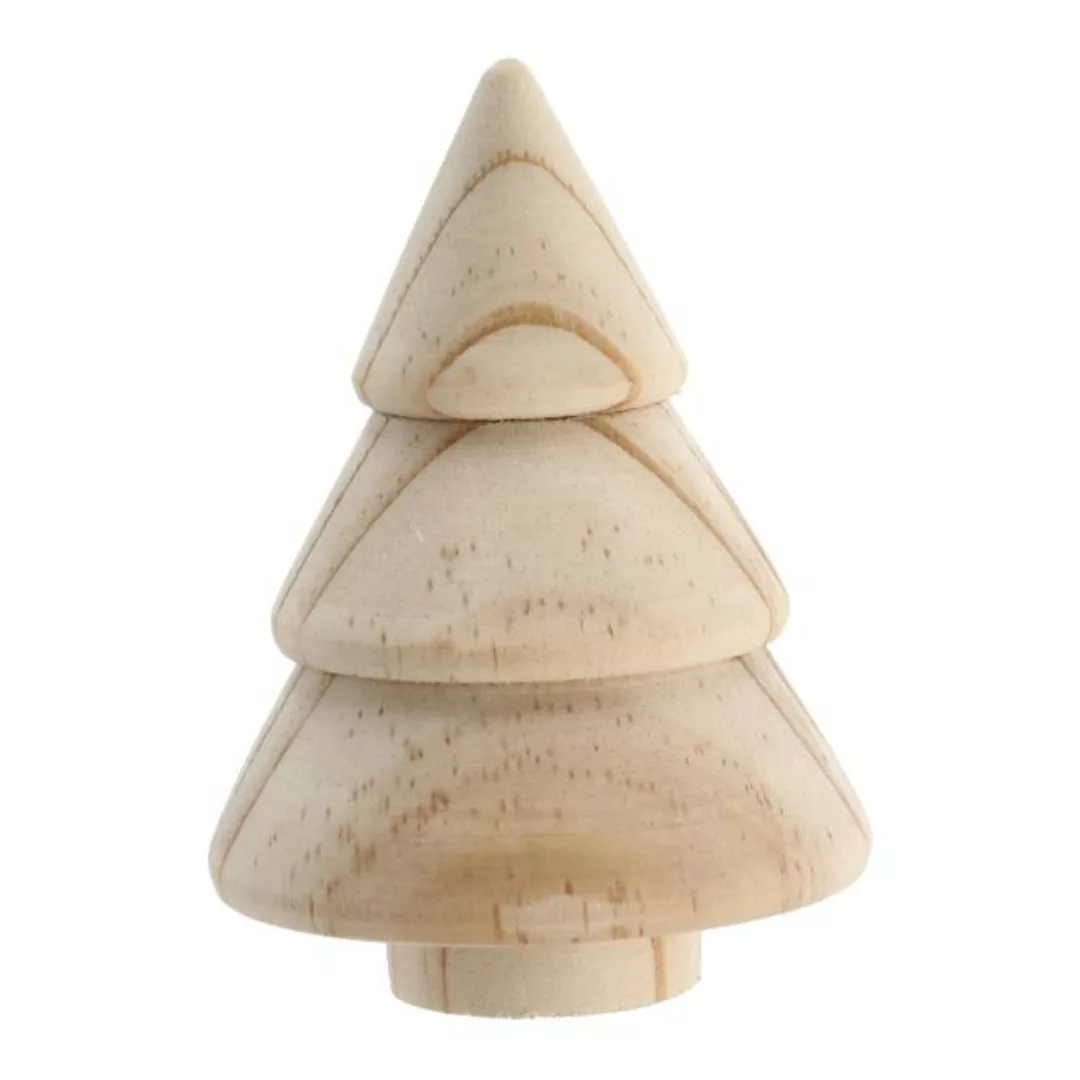 Deko-Figur WEIHNACHTSBAUM aus Holz ca. 7,5cmH 1 Stück von CEPEWA Hellbraun günstig online kaufen