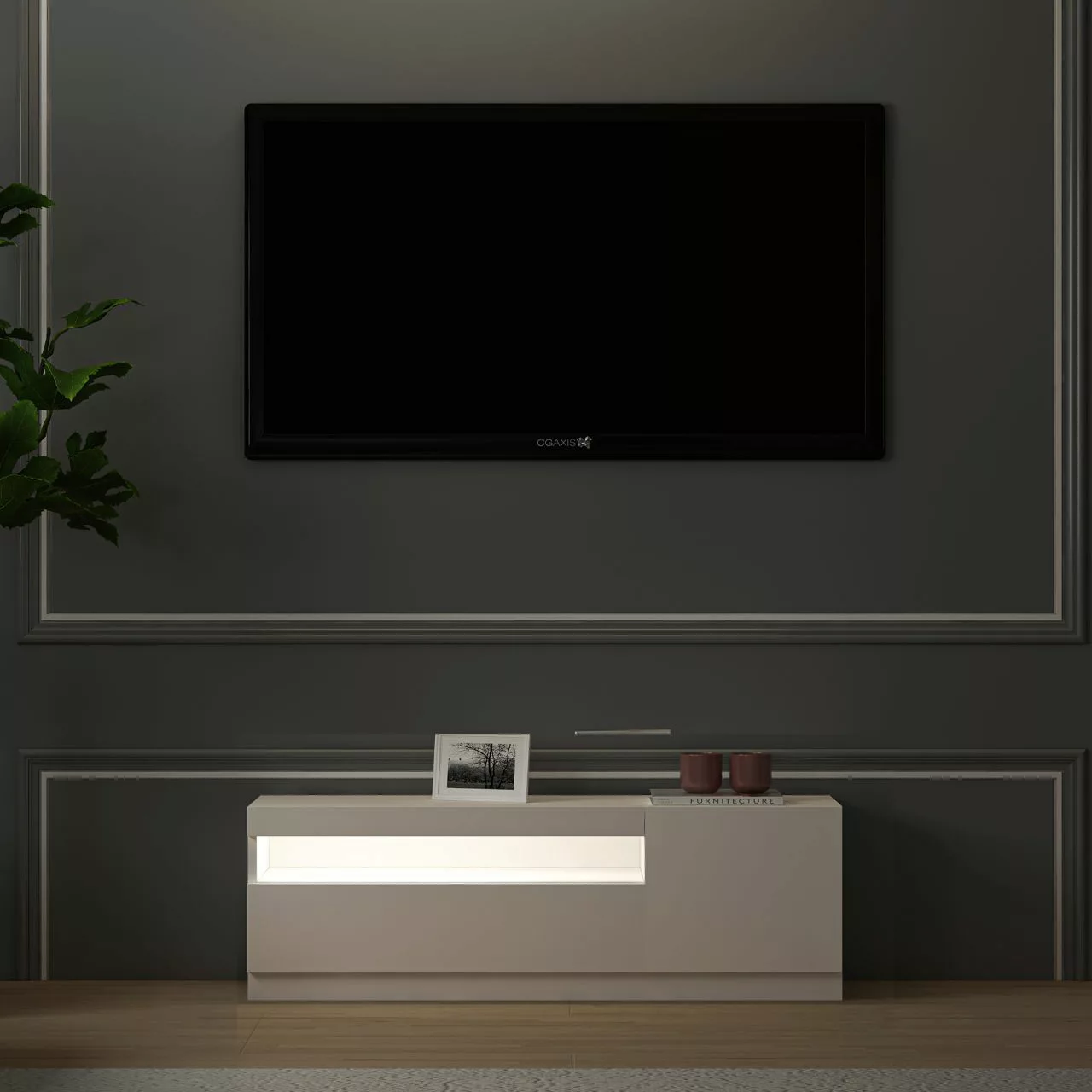 TV-Lowboard 9475 weiß B/H/T: ca. 120x40x37 cm günstig online kaufen