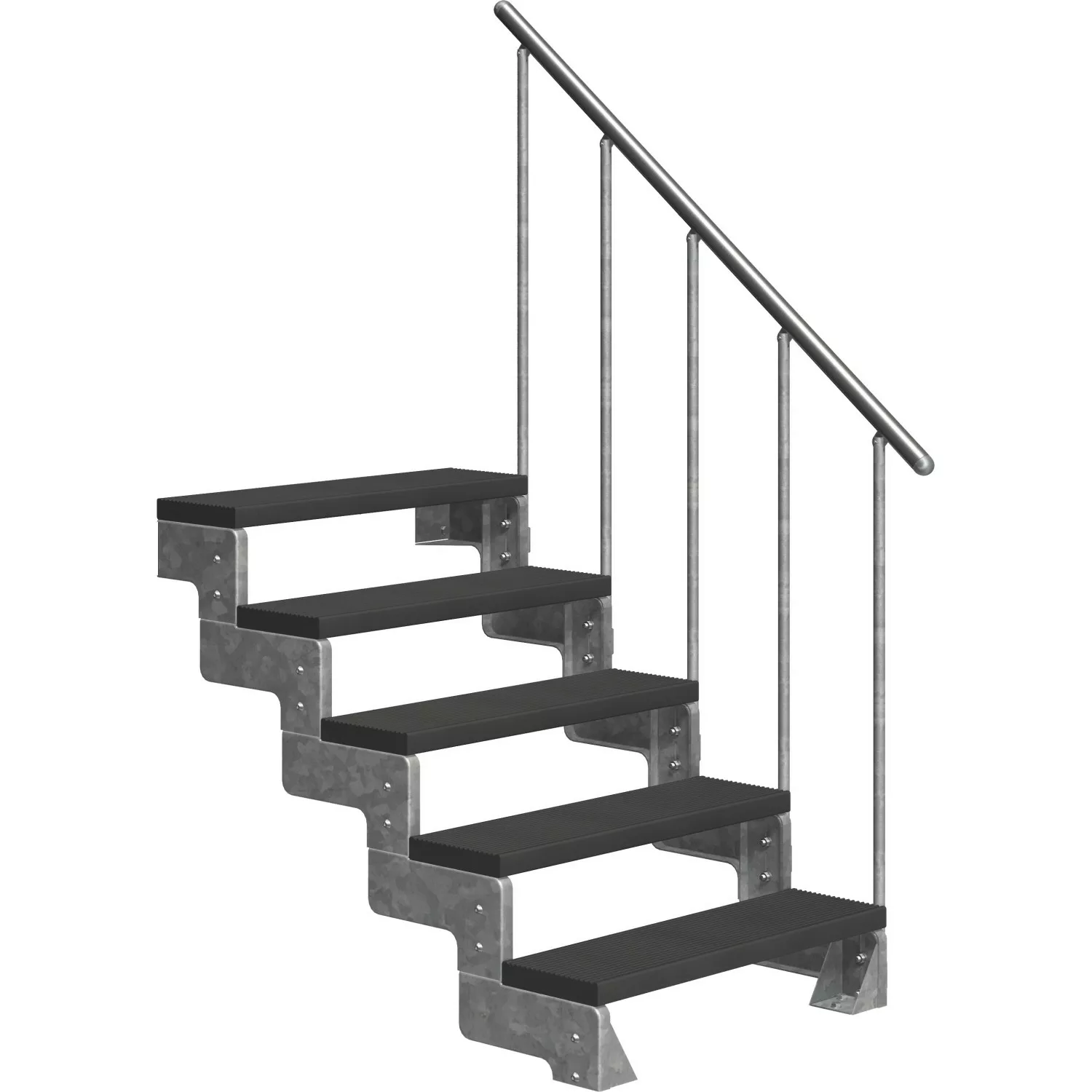 Dolle Außentreppe Gardentop 5 Trimax-Stufen 80 cm Anthrazit + Geländer günstig online kaufen