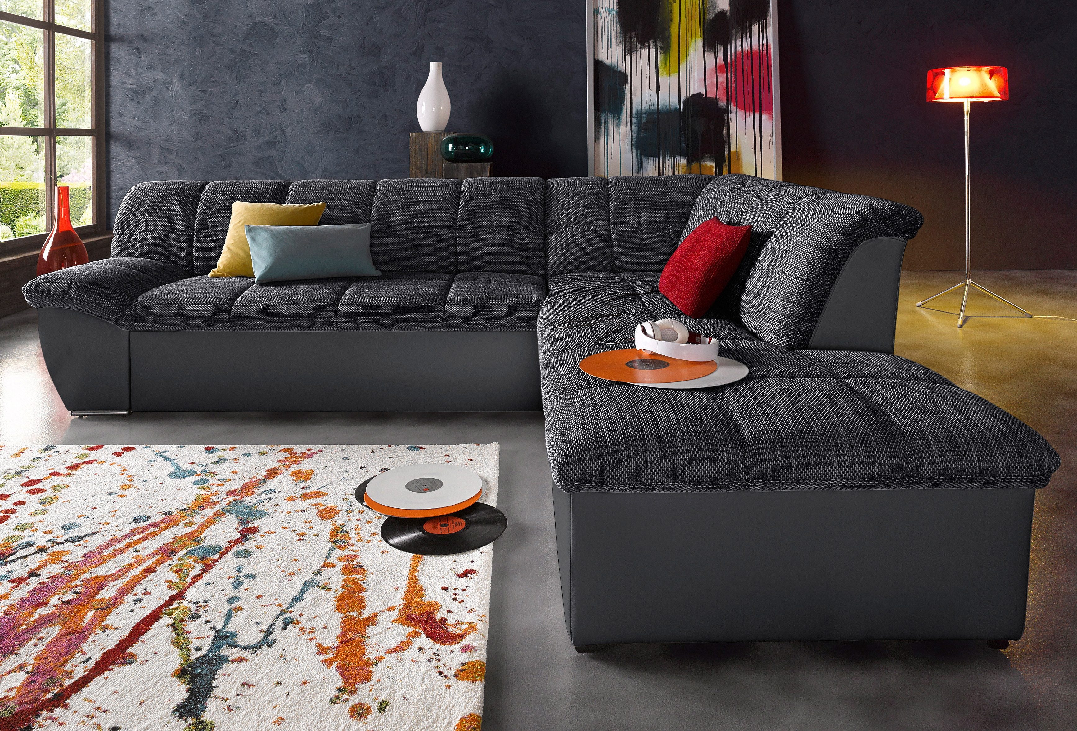 DOMO collection Ecksofa "Splash, aktuelle Sitz- und Rückensteppung, Materia günstig online kaufen