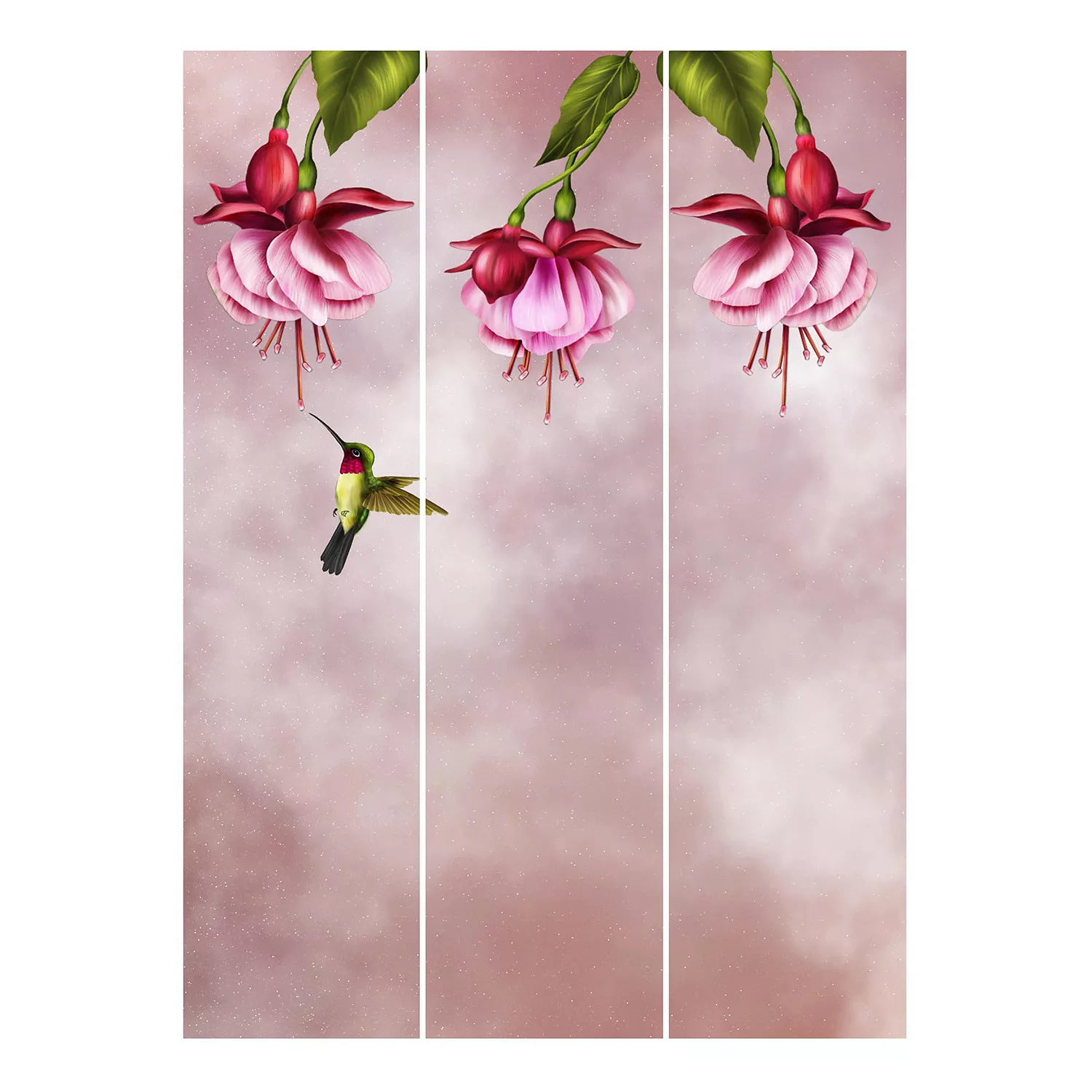 Schiebegardinen Set Blumen Kolibri günstig online kaufen