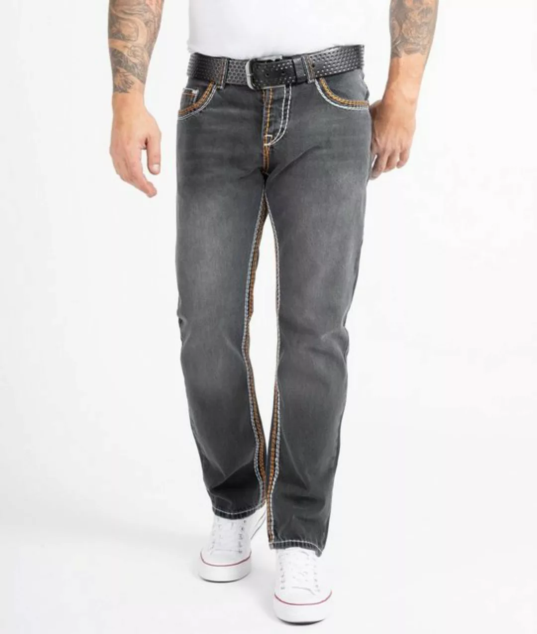 Rock Creek Straight-Jeans Herren Jeans Comfort Fit dicke Nähte RC-2168 günstig online kaufen