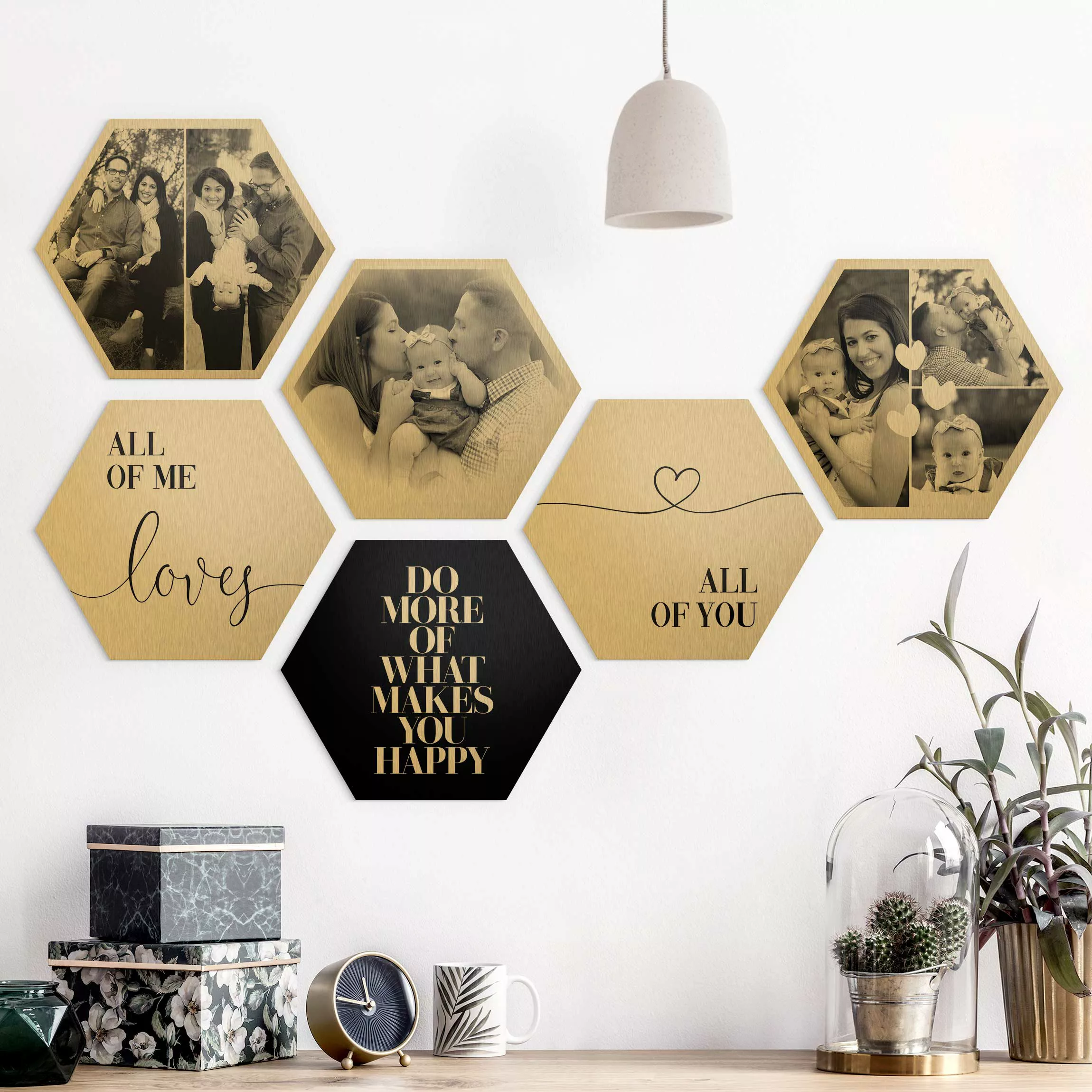 Hexagon Bild Alu-Dibond Designer 6-teiliges Hexagon Bild Alu-Dibond gebürst günstig online kaufen