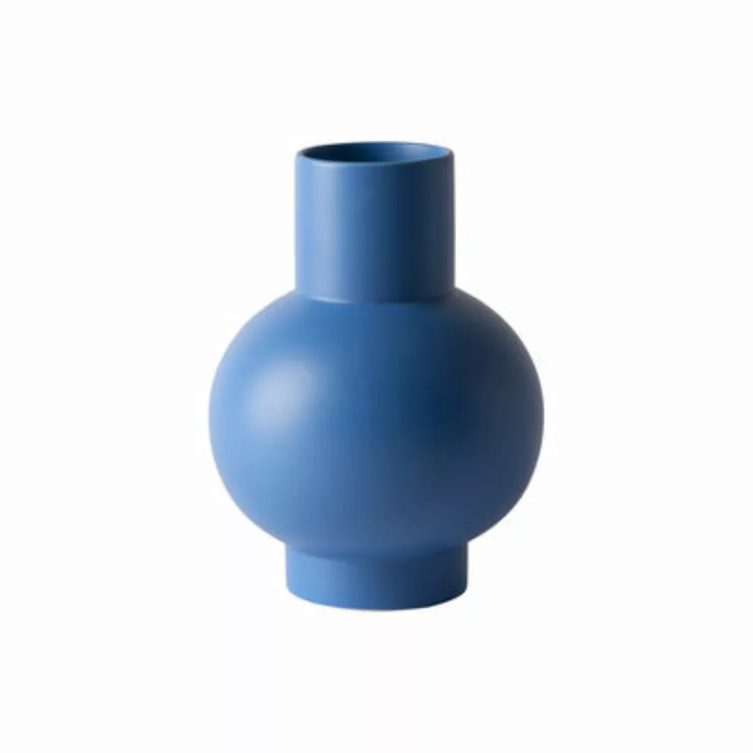 Vase Strøm Large keramik blau / H 24 cm - Handgefertigt - raawii - Blau günstig online kaufen