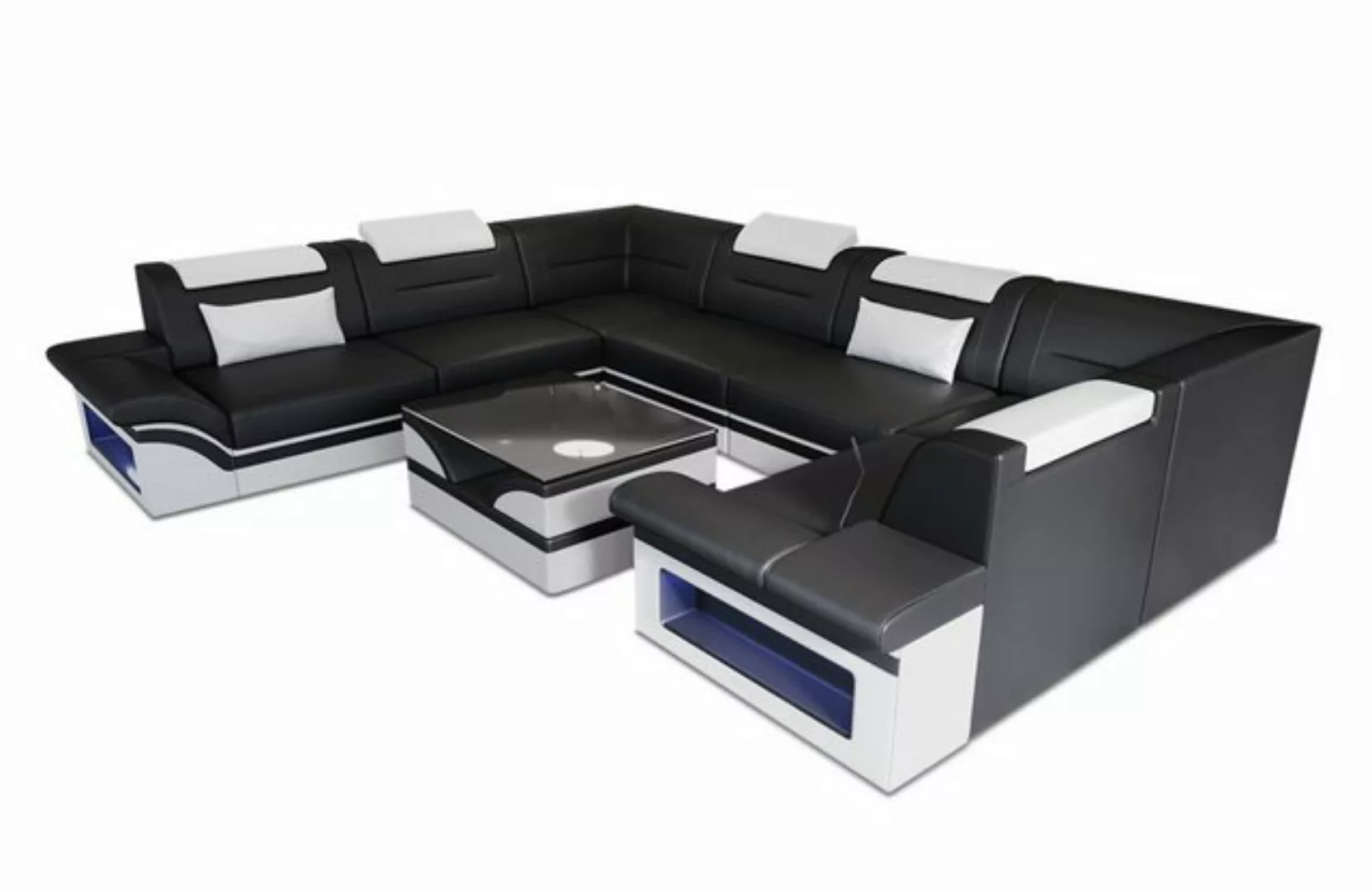 Sofa Dreams Wohnlandschaft Ledersofa Brianza U Form Leder Sofa, Couch, mit günstig online kaufen