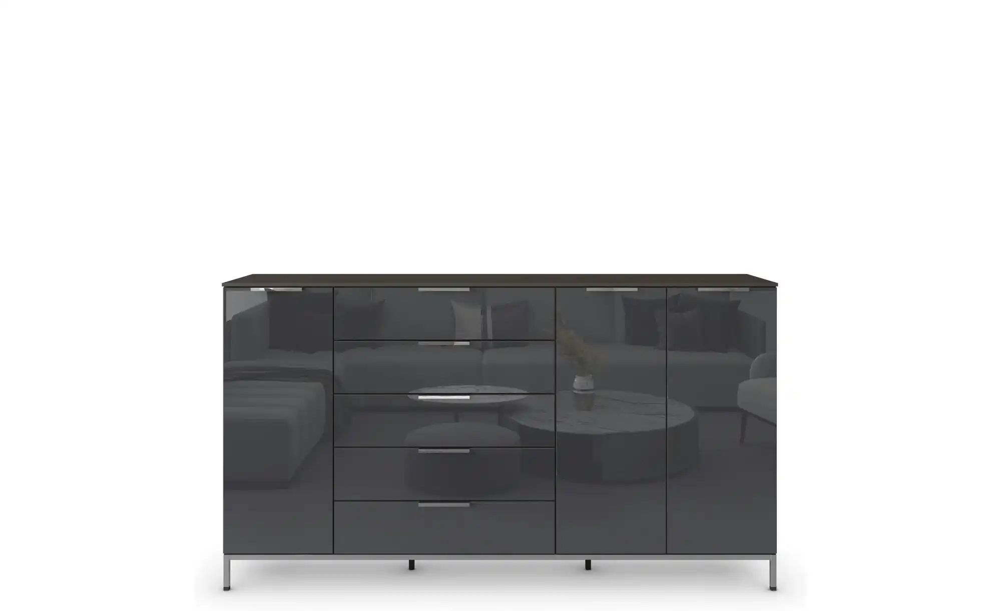 Highboard ¦ schwarz ¦ Maße (cm): B: 199 H: 111 Kommoden & Sideboards > High günstig online kaufen