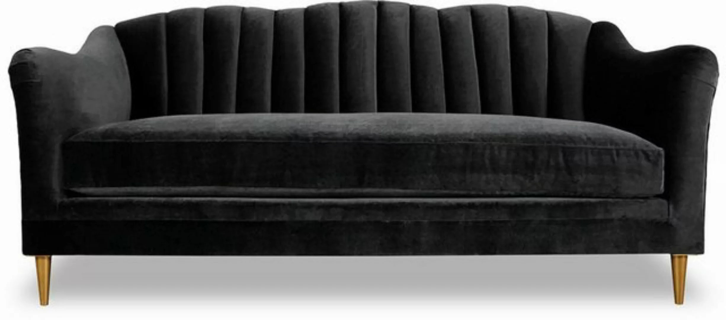 JVmoebel 3-Sitzer Design Schwarz Sofa 3 Sitzer Chesterfield Stoff Couch Sof günstig online kaufen