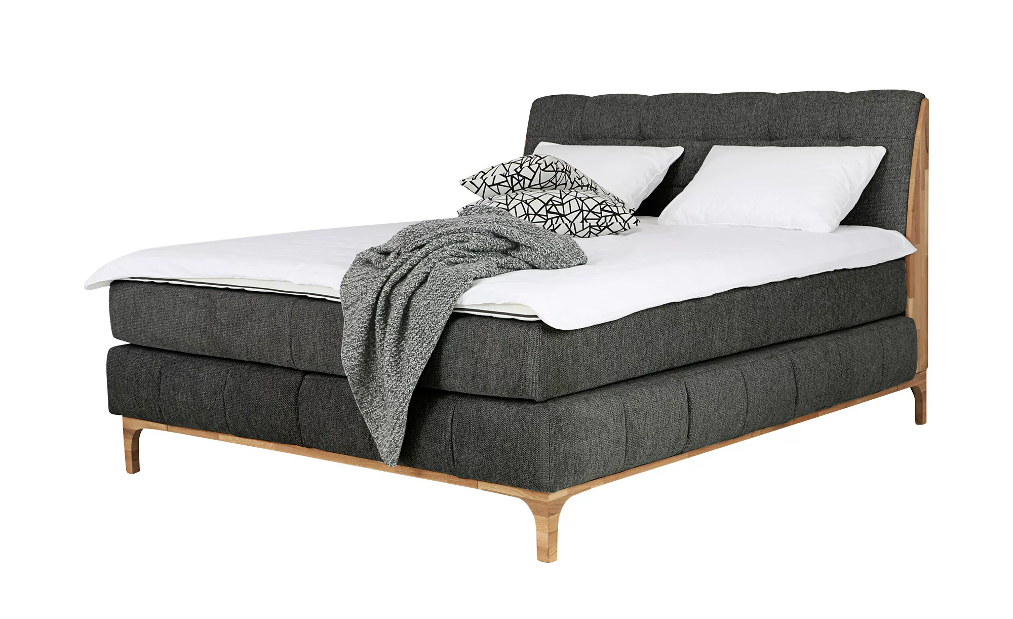 uno Boxspringbett  Kaisa ¦ grau ¦ Maße (cm): B: 181 H: 119 Betten > Komfort günstig online kaufen