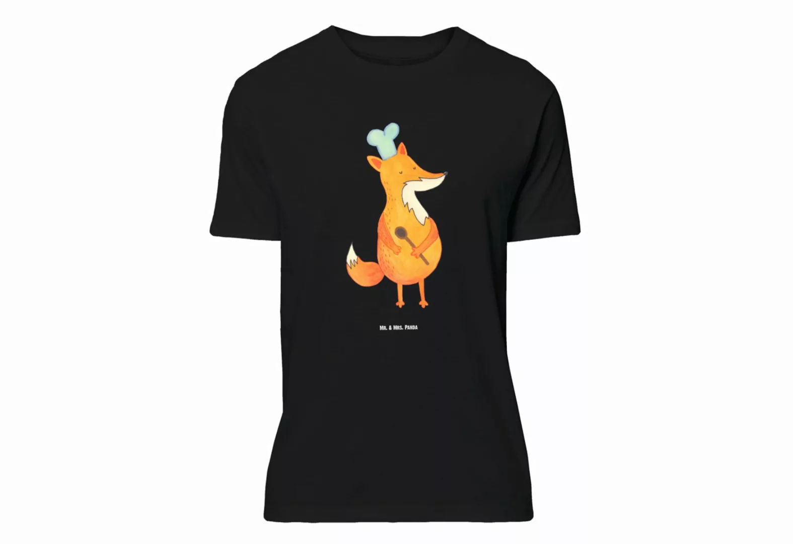 Mr. & Mrs. Panda T-Shirt Fuchs Koch - Schwarz - Geschenk, Damen, Kochmütze, günstig online kaufen