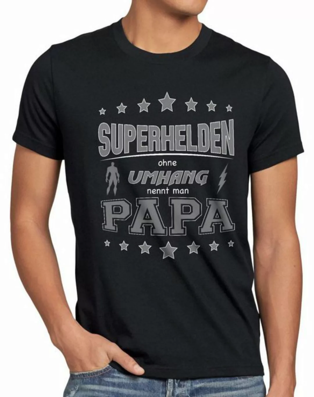 style3 T-Shirt Superhelden ohne Umhang nennt man Papa vatertag männertag da günstig online kaufen