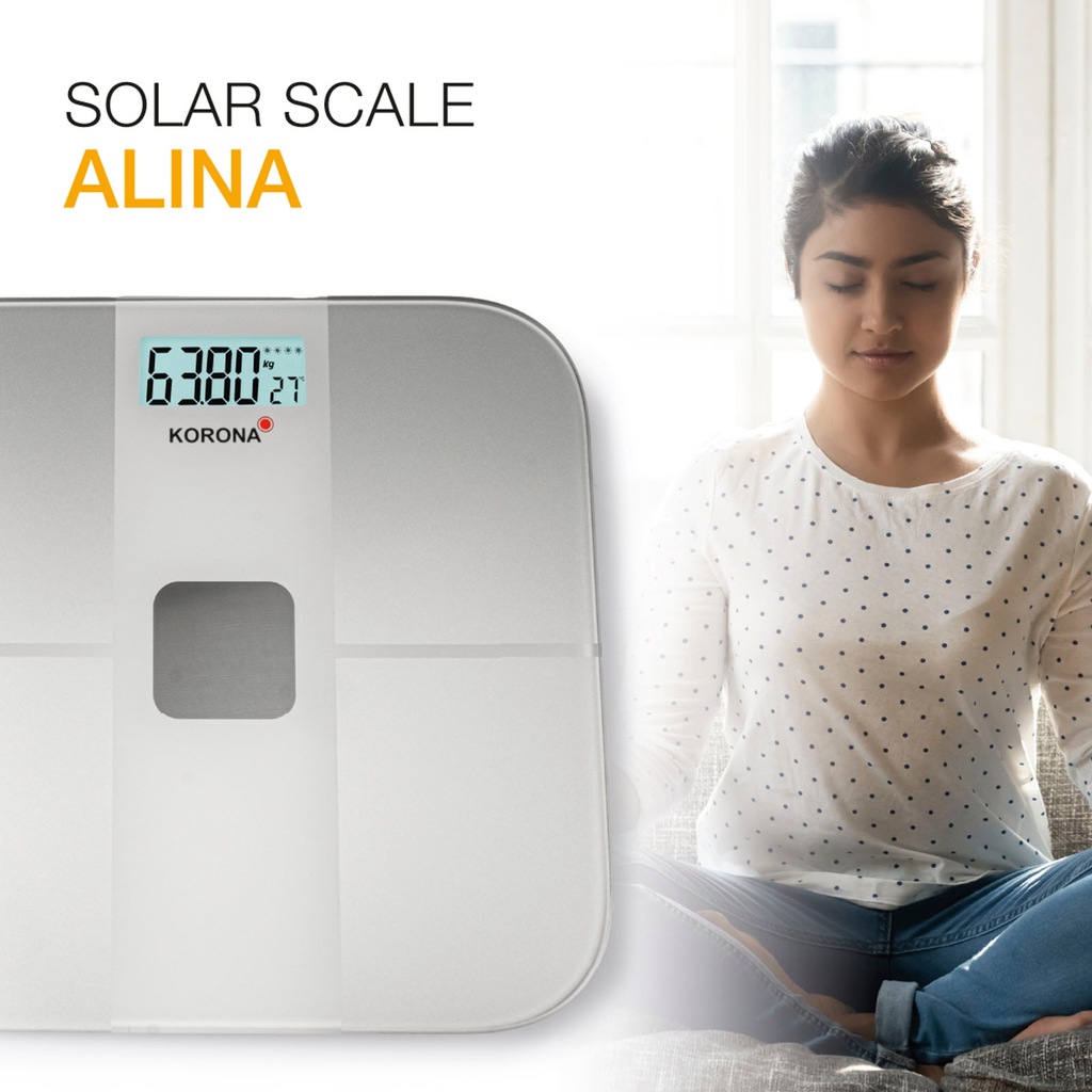 KORONA Personenwaage »73165 Alina«, Batterielose Solarwaage, Nachhaltig günstig online kaufen