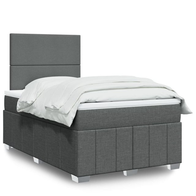 vidaXL Boxspringbett, Boxspringbett mit Matratze Dunkelgrau 120x200 cm Stof günstig online kaufen