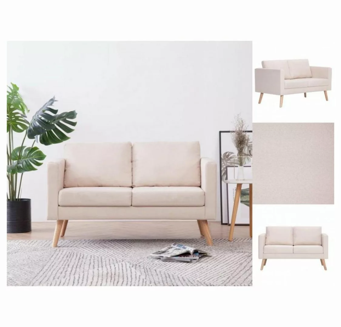 vidaXL Sofa 2-Sitzer-Sofa Stoff Cremeweiß Couch günstig online kaufen