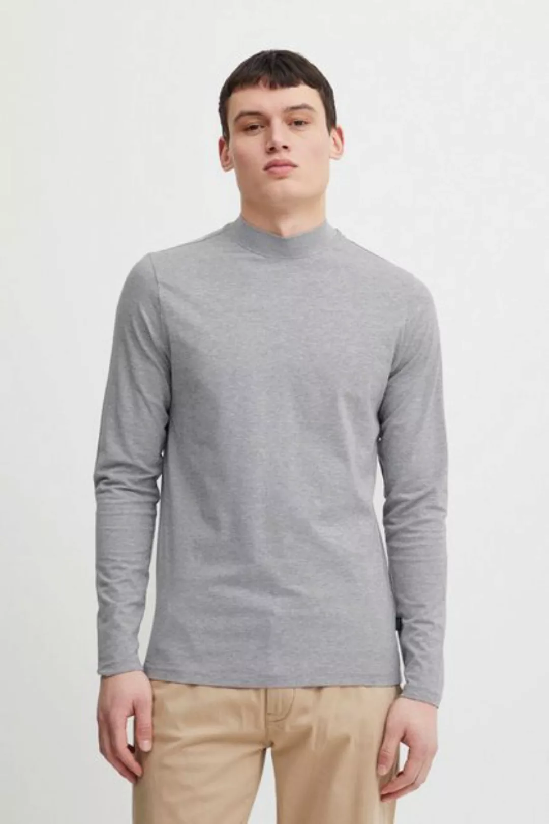 Casual Friday Longsleeve Langarm Oberteil mit Stehkragen THEO 5672 in Grau- günstig online kaufen