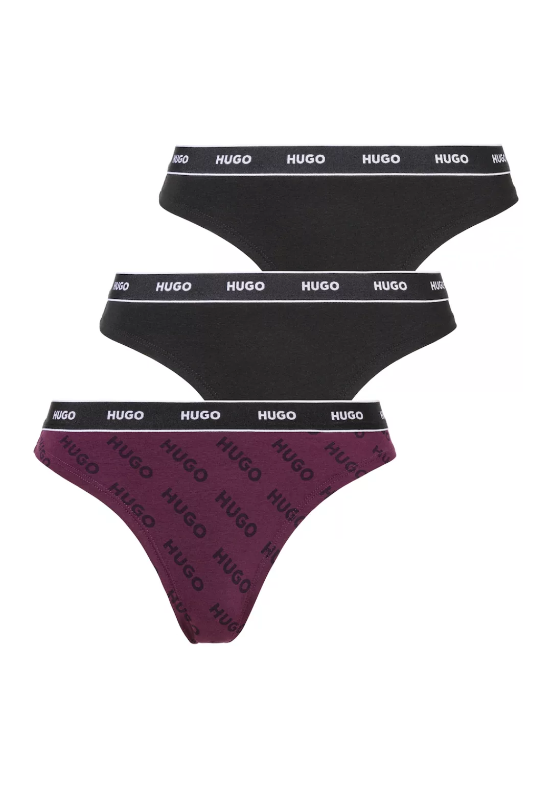 HUGO Underwear String "TRIPLET THONG DESIGN", (Set, 3 St., 3), mit Logobund günstig online kaufen