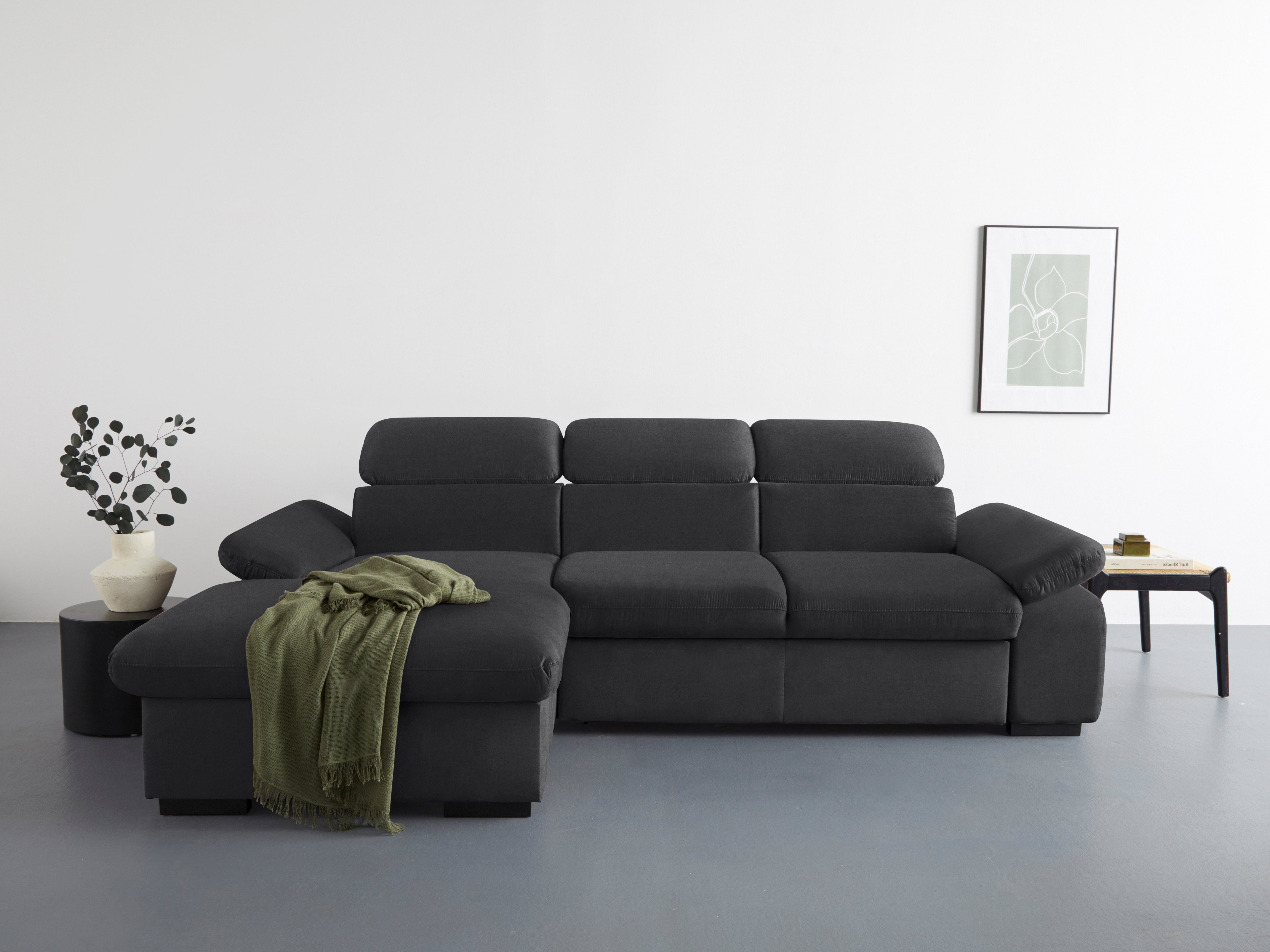COTTA Ecksofa "Lola L-Form mit Kopfteilfunktion & Hocker", (Set, mit Hocker günstig online kaufen
