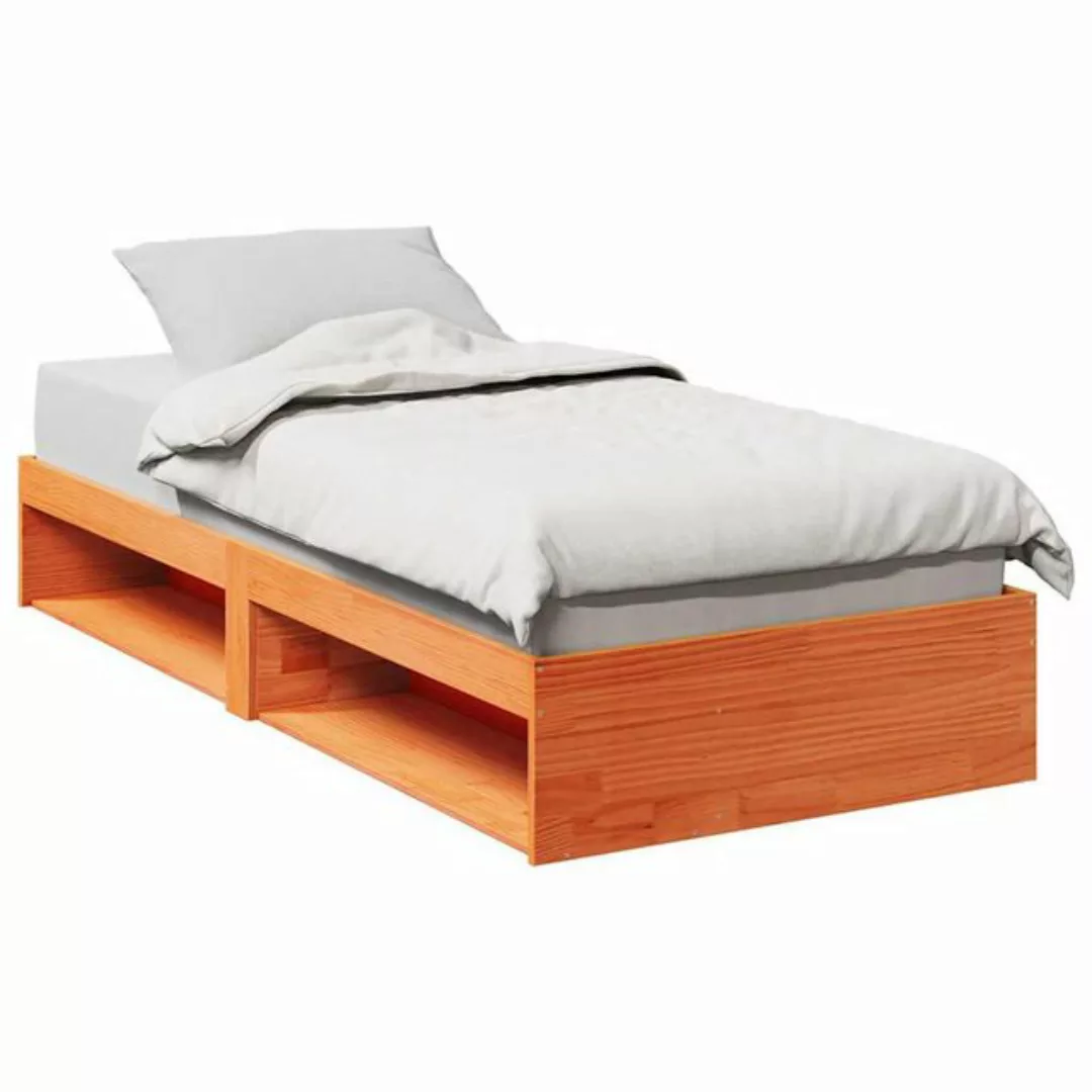 vidaXL Bett, Tagesbett ohne Matratze Wachsbraun 100x200 cm Massivholz Kiefe günstig online kaufen