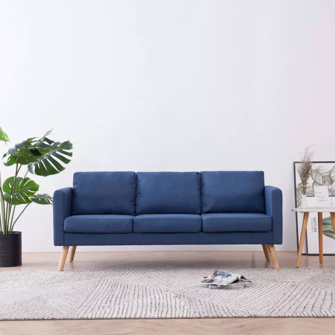 3-sitzer-sofa Stoff Blau günstig online kaufen