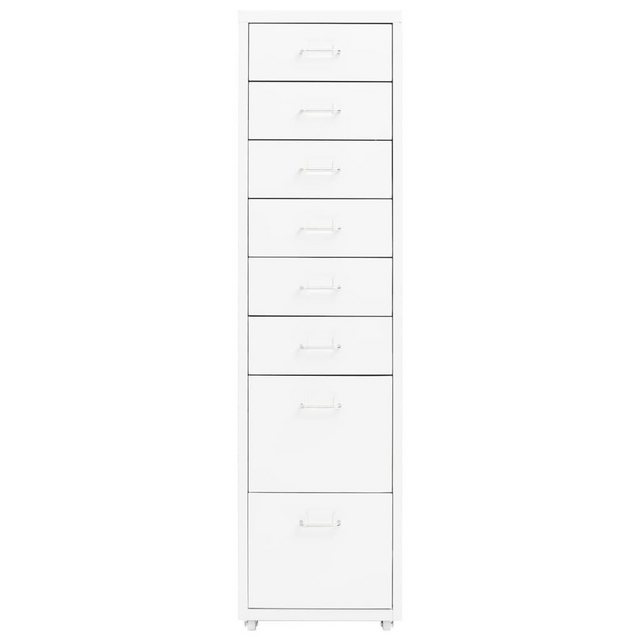 vidaXL Aktenschrank Aktenschrank mit Rollen Weiß 28x41x109 cm Metall günstig online kaufen