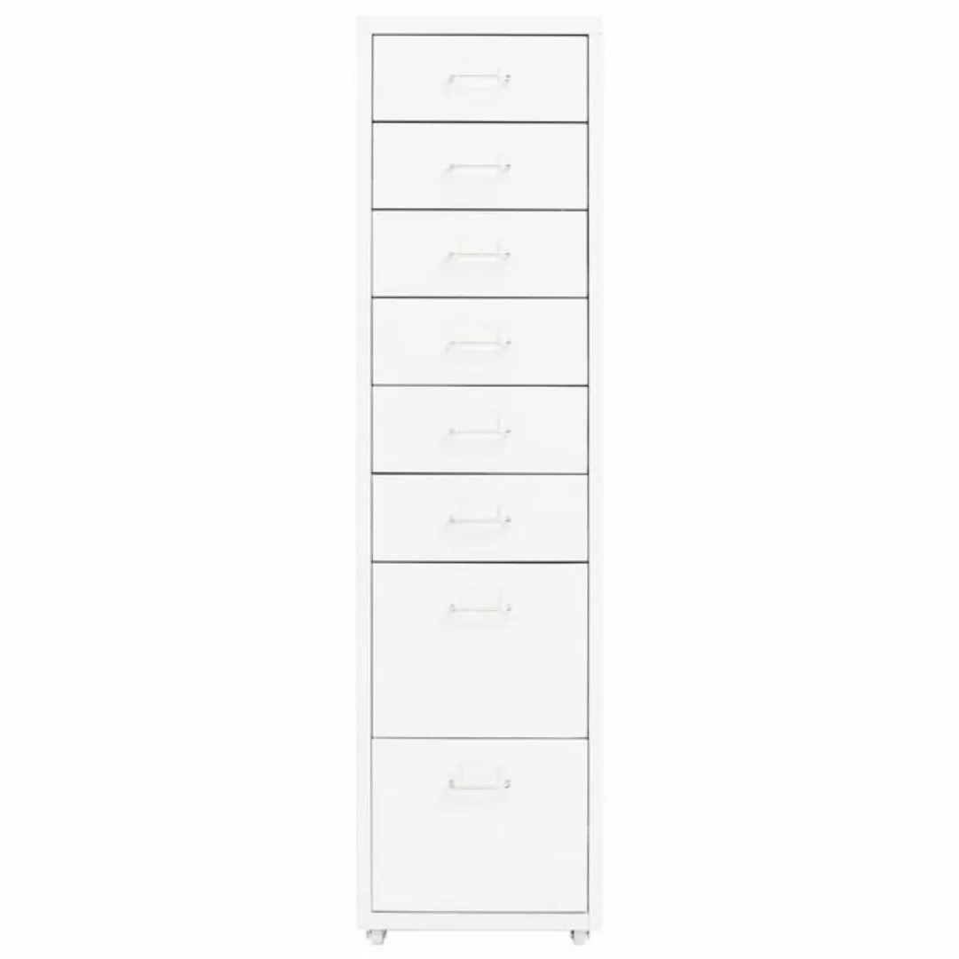 vidaXL Aktenschrank Aktenschrank mit Rollen Weiß 28x41x109 cm Metall günstig online kaufen