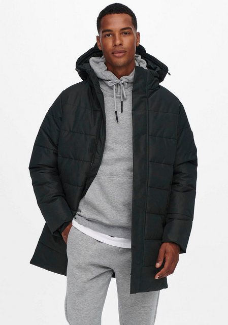 ONLY & SONS Steppjacke "ONSCARL LIFE LONG QUILTED COAT NOOS OTW", mit Kapuz günstig online kaufen