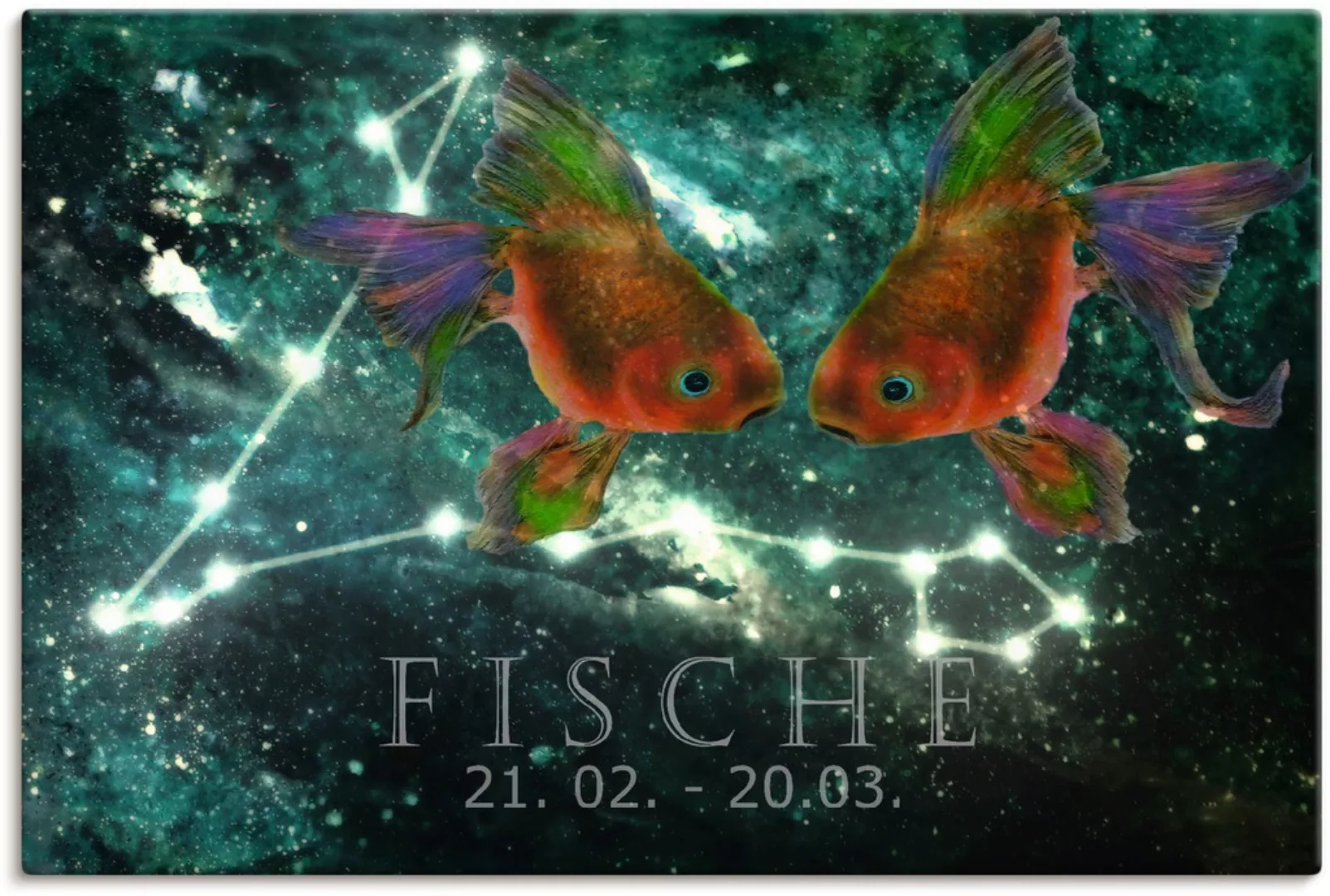 Artland Wandbild "Sternzeichen - Fische", Bilder von Sternzeichen, (1 St.), günstig online kaufen